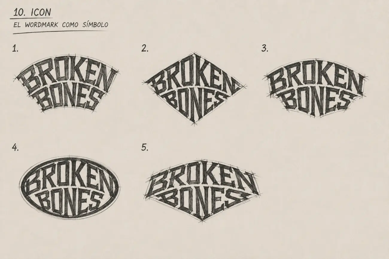 Broken Bones — el wordmark como símbolo