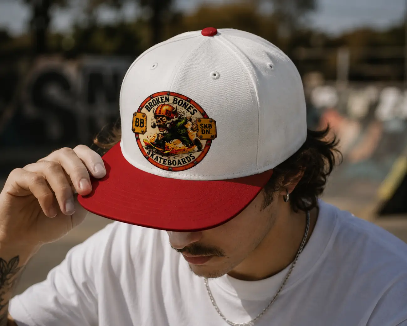 Broken Bones — gorra con badge