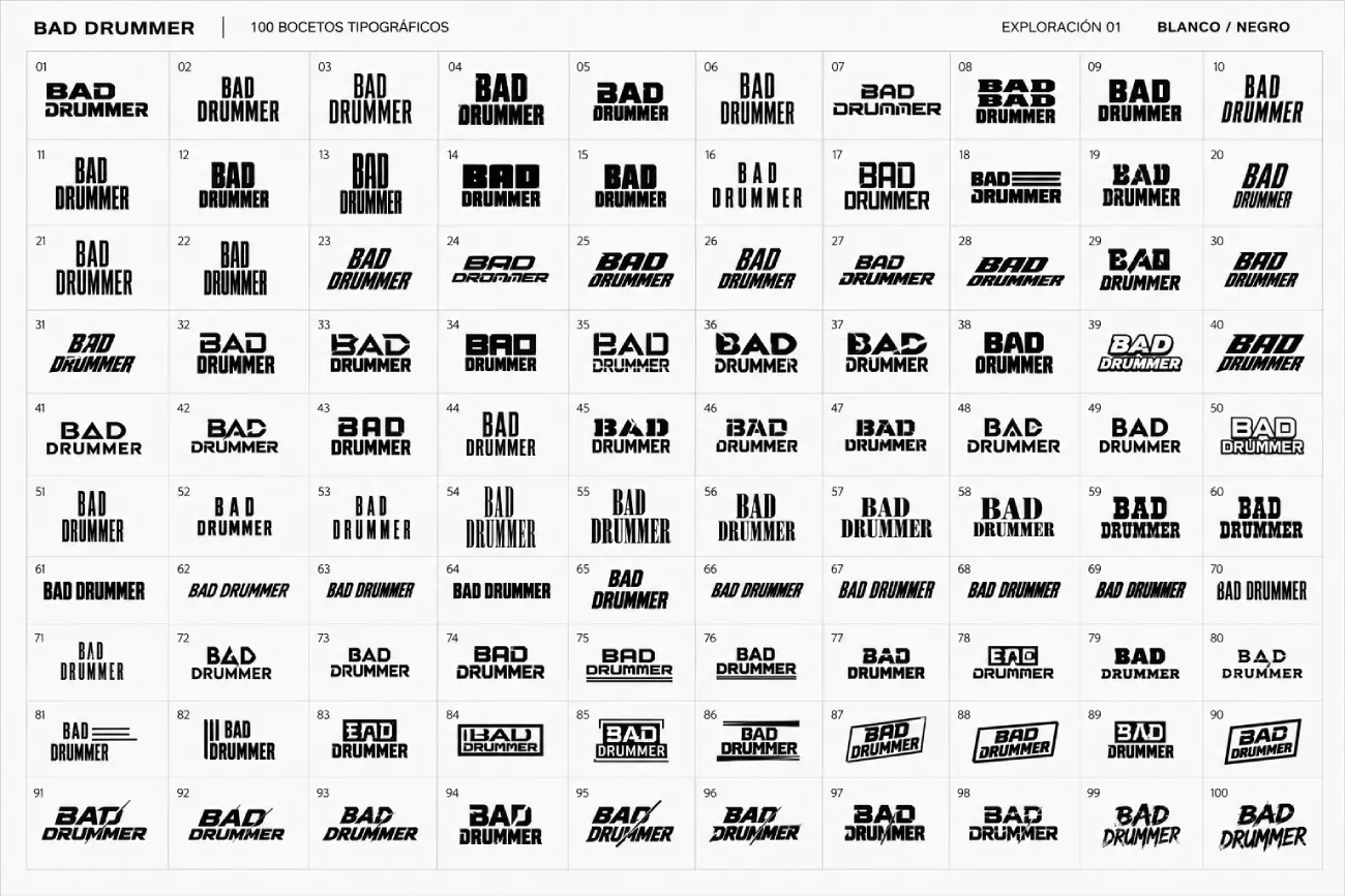 Bad Drummer — 100 bocetos tipográficos