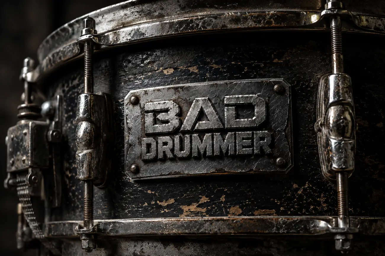 Bad Drummer — placa en aluminio