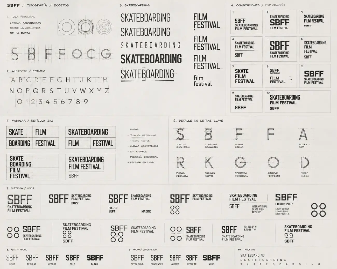 SBFF — tipografía / bocetos